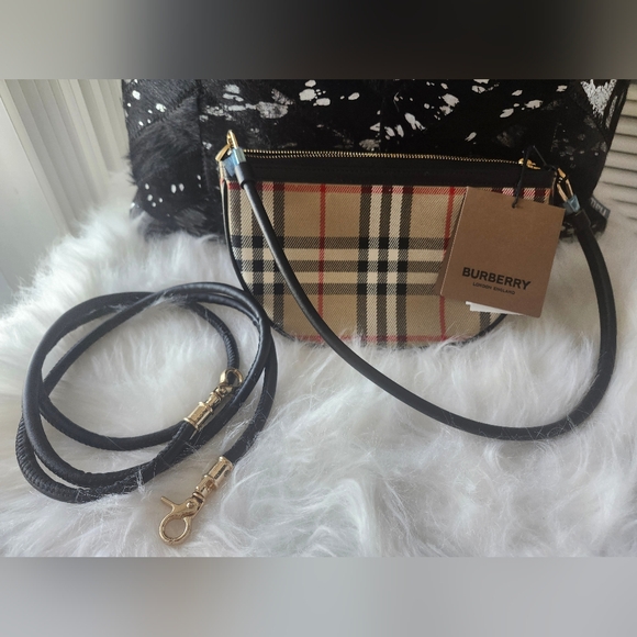 Authentic Burberry Olympia Vintage Beige Check Shoulder Bag - Picture 6 of 7